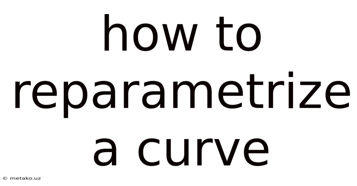 How To Reparametrize A Curve