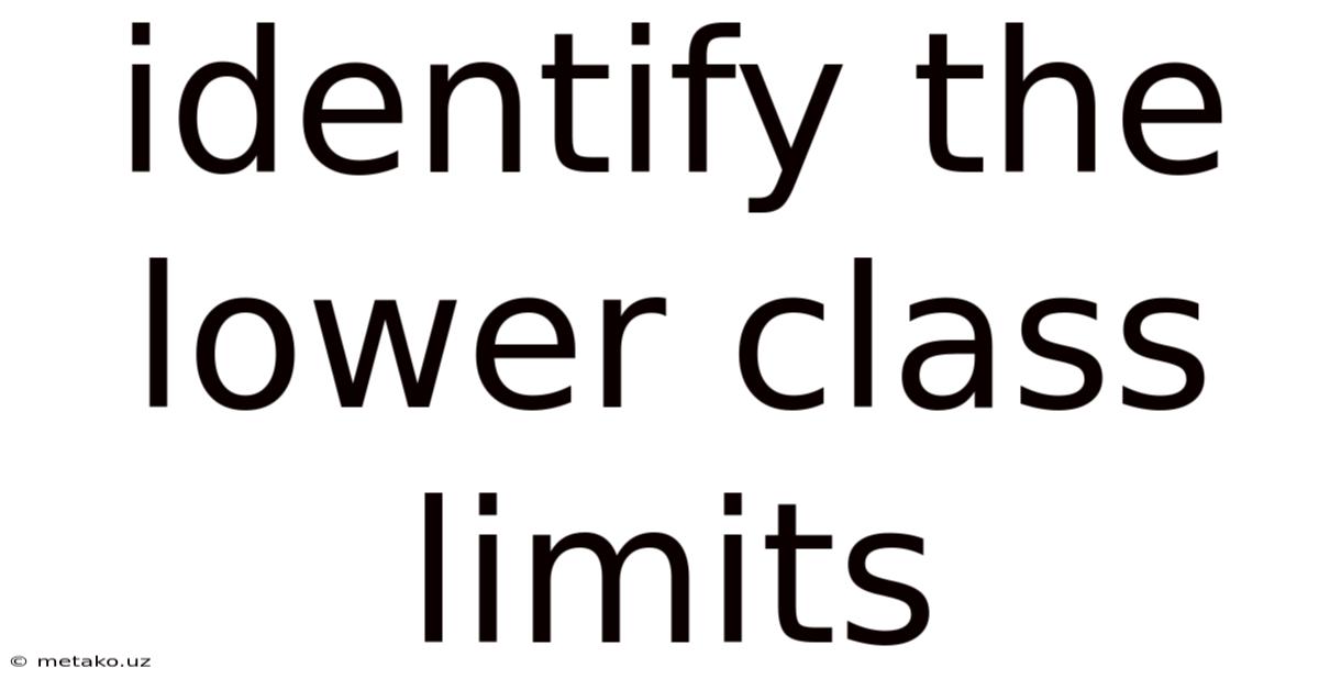 Identify The Lower Class Limits