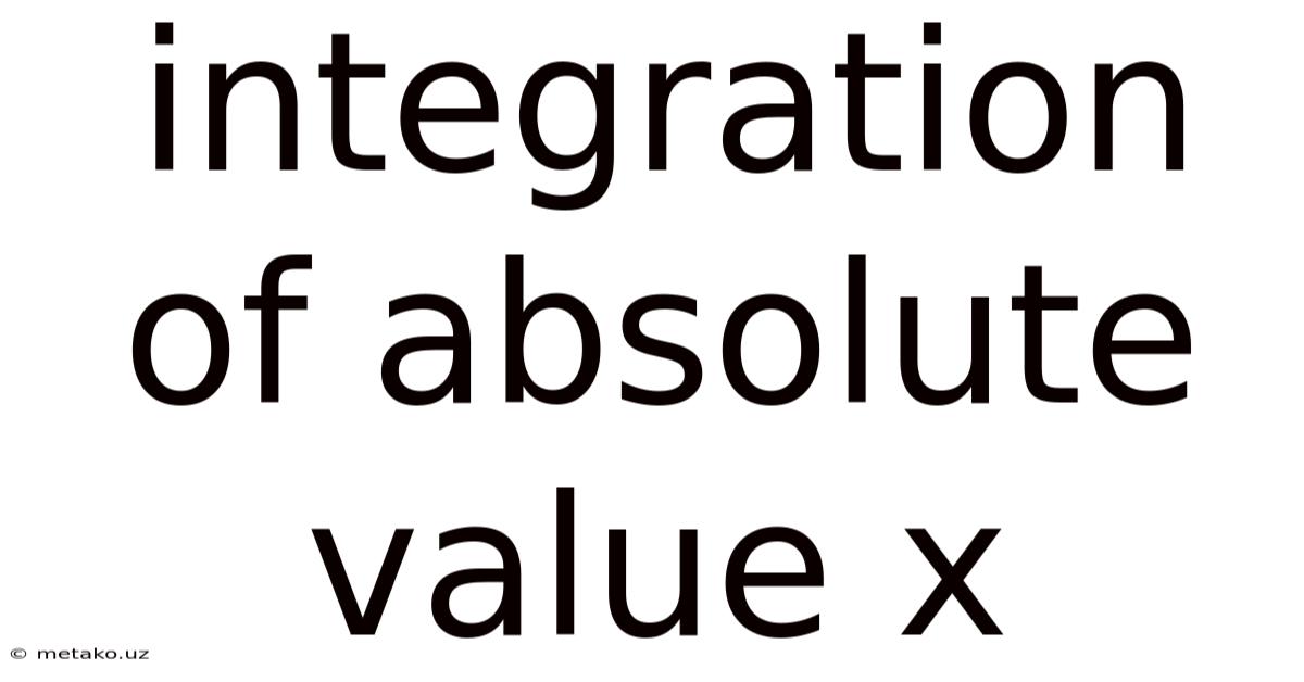 Integration Of Absolute Value X