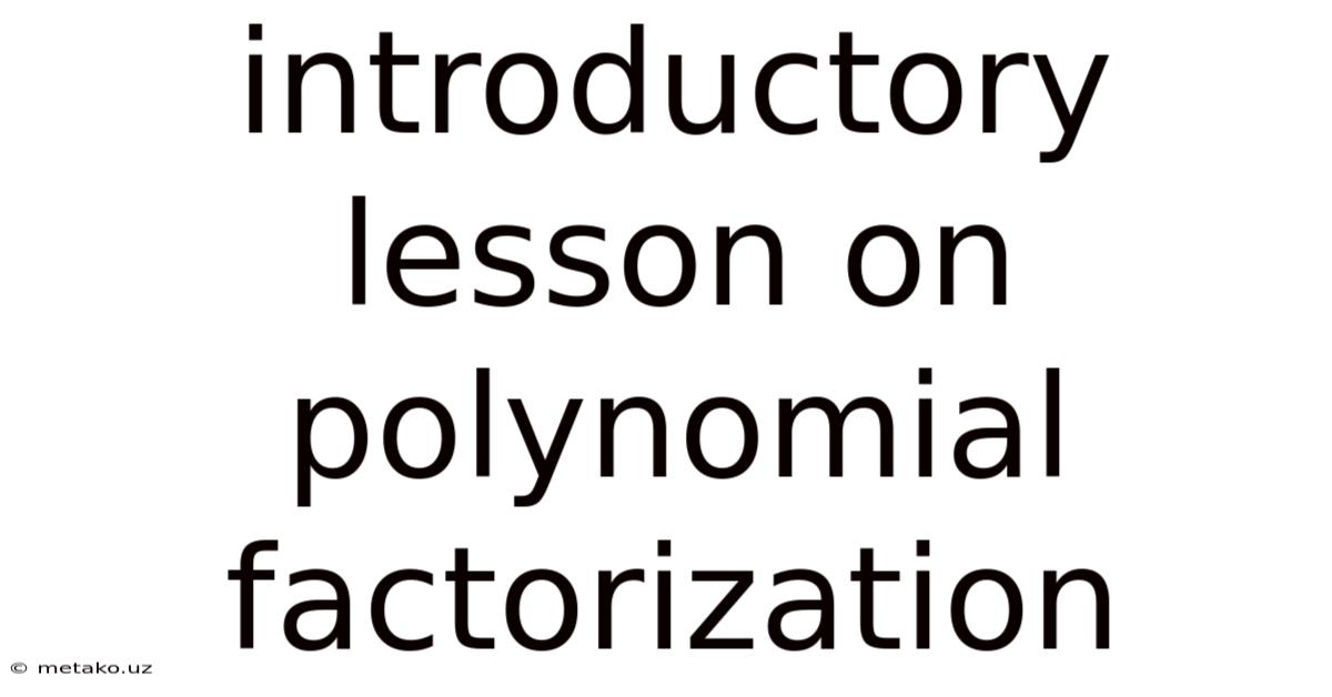 Introductory Lesson On Polynomial Factorization