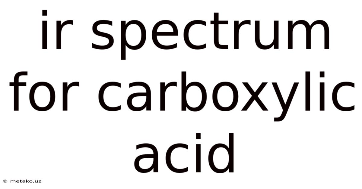Ir Spectrum For Carboxylic Acid