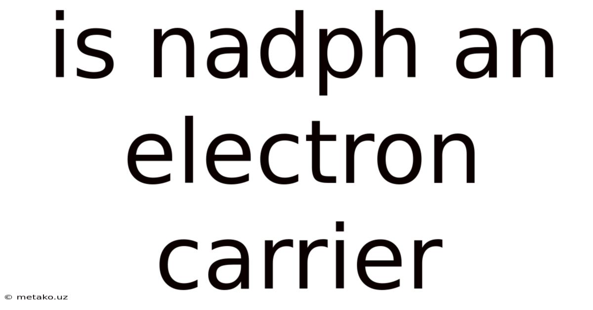 Is Nadph An Electron Carrier
