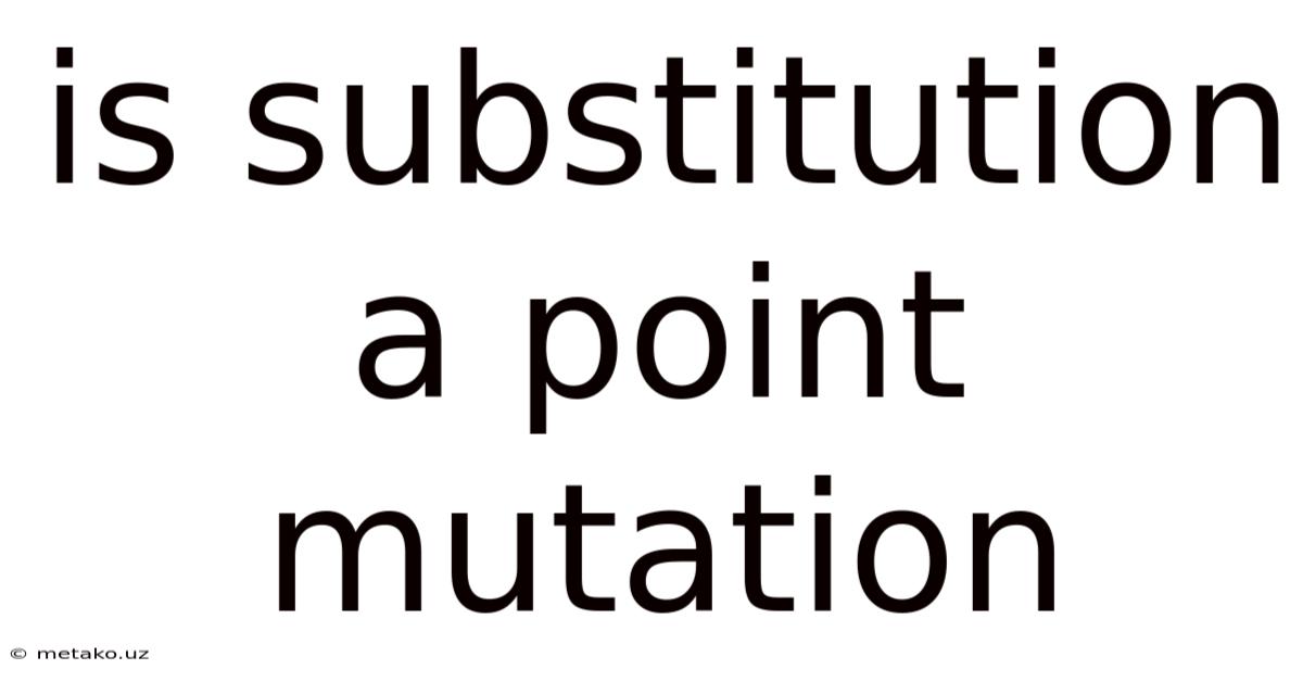 Is Substitution A Point Mutation