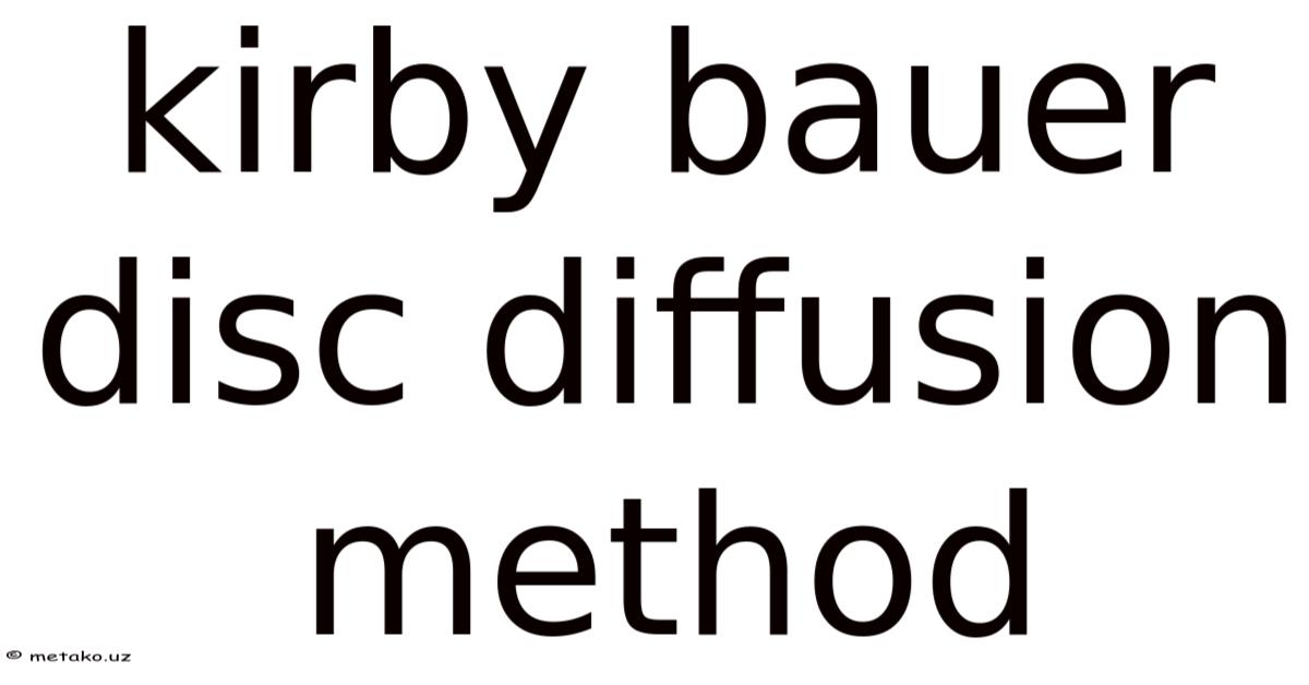 Kirby Bauer Disc Diffusion Method