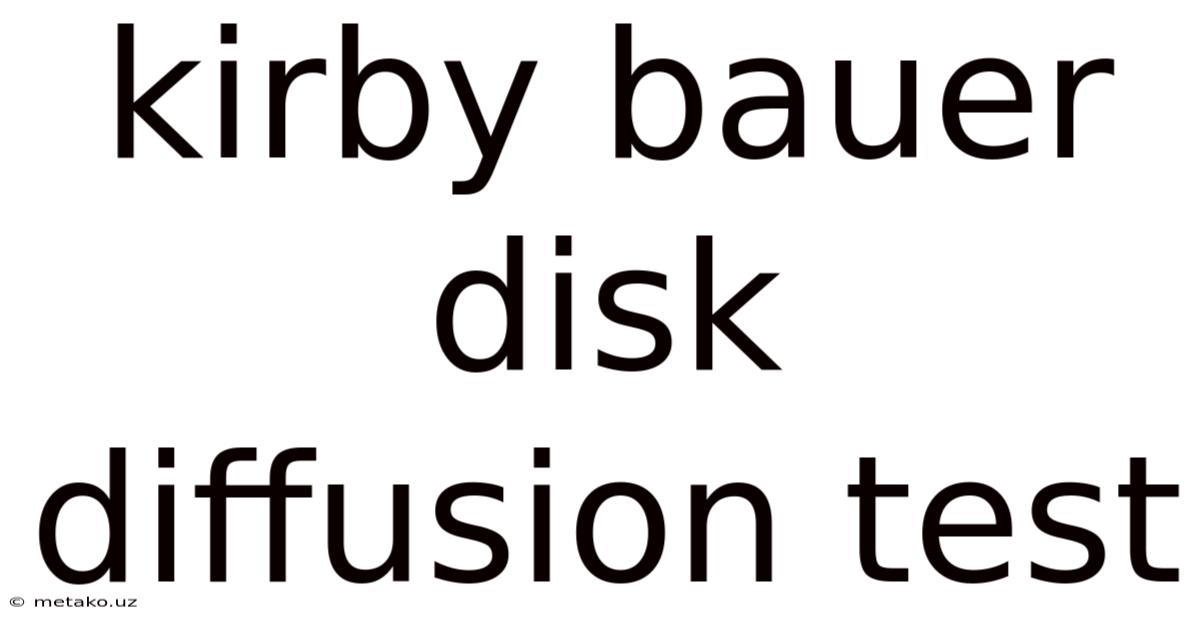 Kirby Bauer Disk Diffusion Test