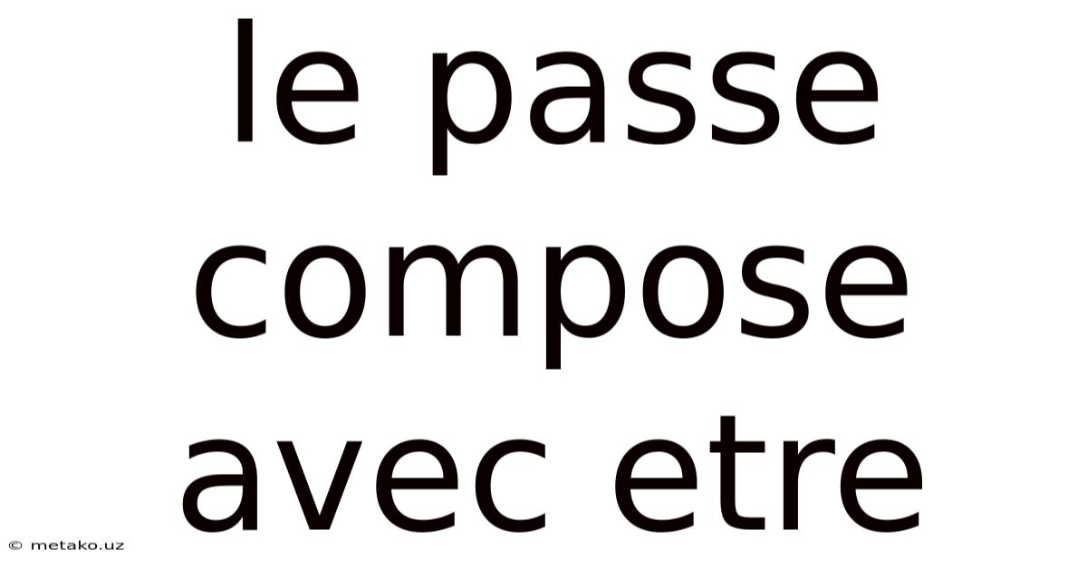 Le Passe Compose Avec Etre