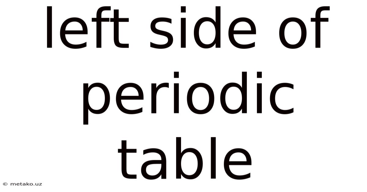 Left Side Of Periodic Table