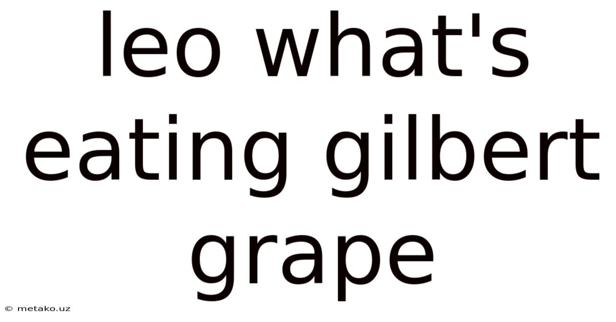 Leo What's Eating Gilbert Grape