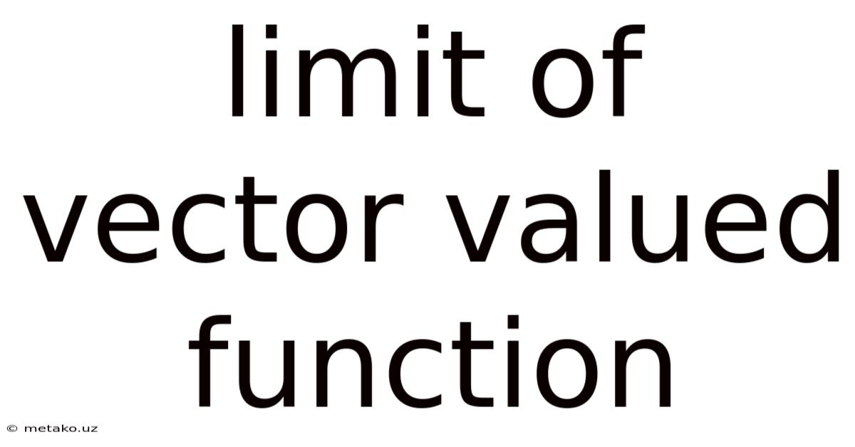 Limit Of Vector Valued Function