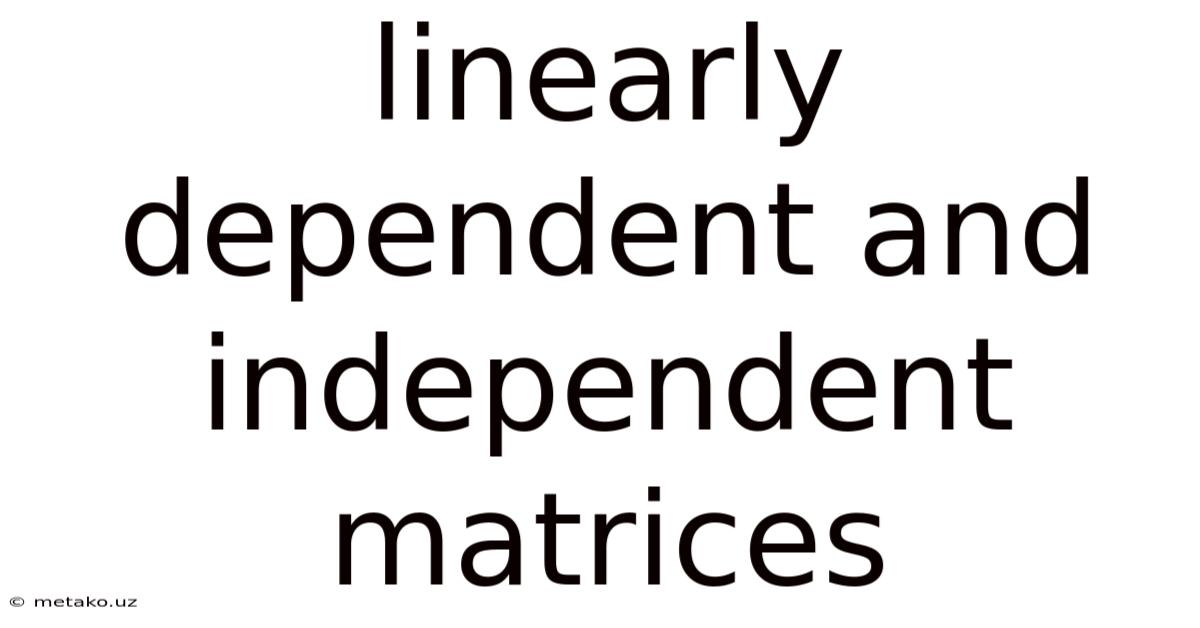 Linearly Dependent And Independent Matrices
