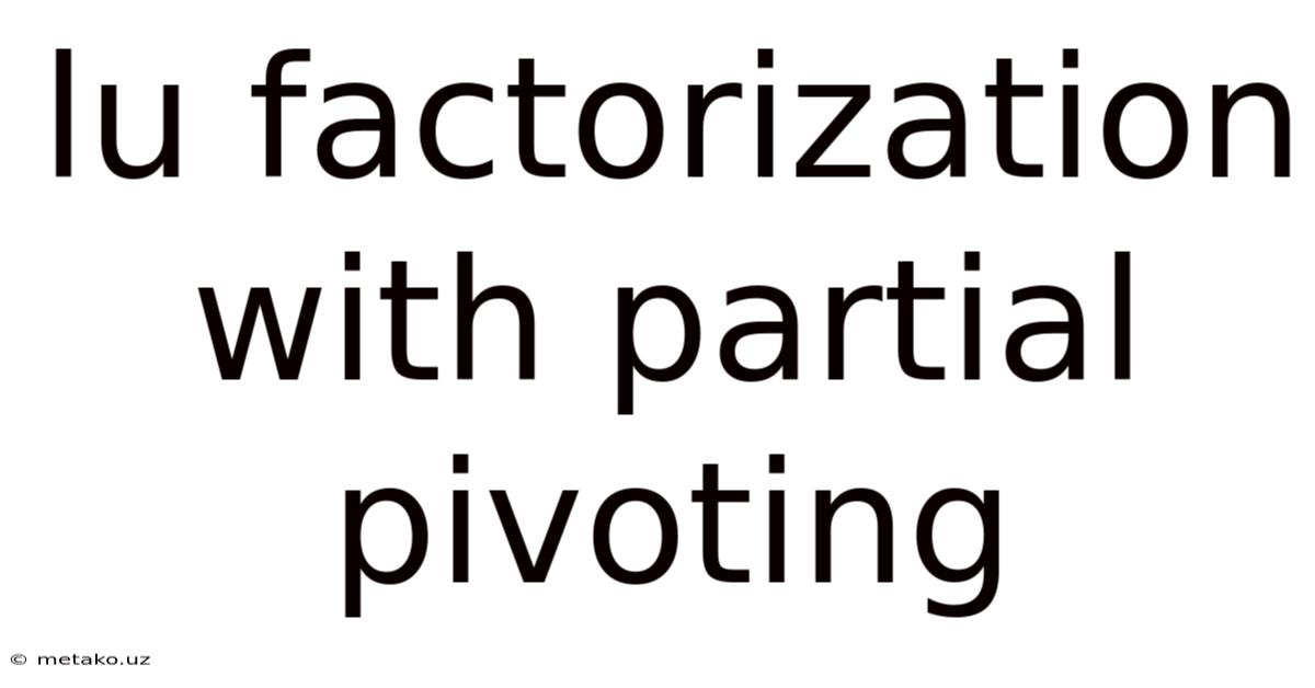 Lu Factorization With Partial Pivoting