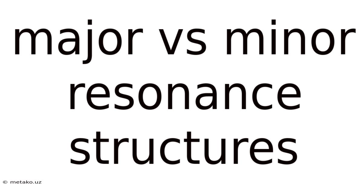 Major Vs Minor Resonance Structures