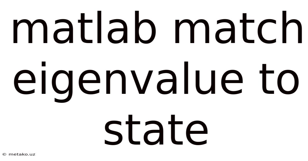 Matlab Match Eigenvalue To State