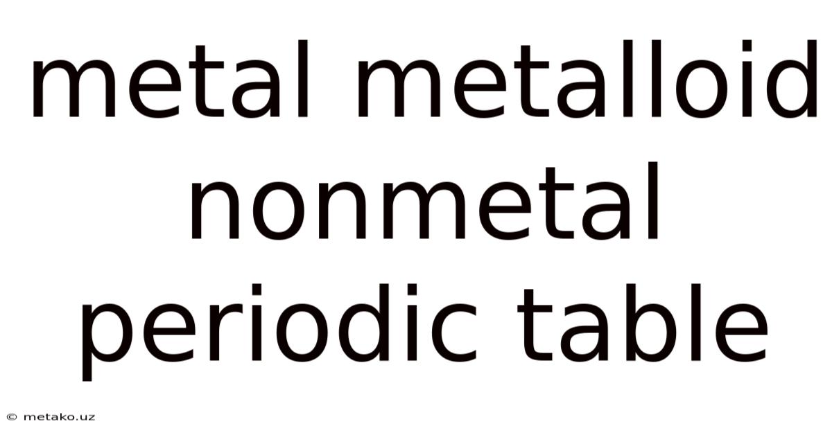 Metal Metalloid Nonmetal Periodic Table