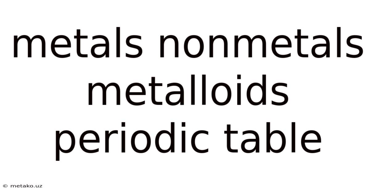 Metals Nonmetals Metalloids Periodic Table