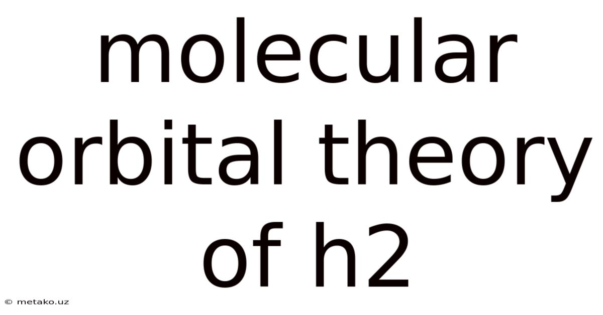 Molecular Orbital Theory Of H2