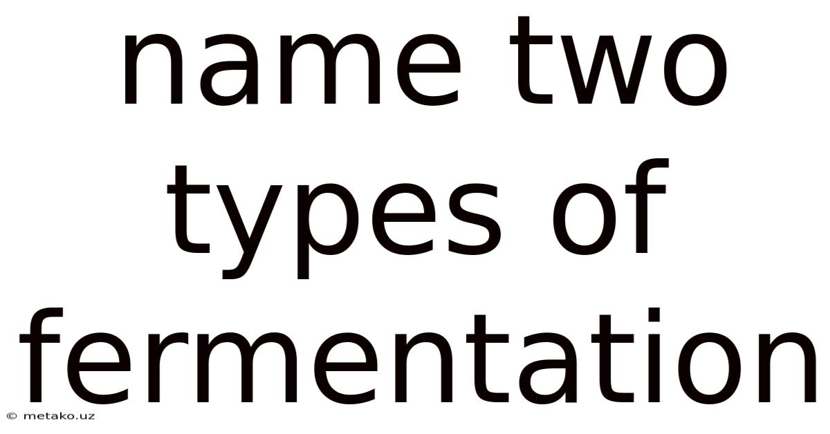 Name Two Types Of Fermentation