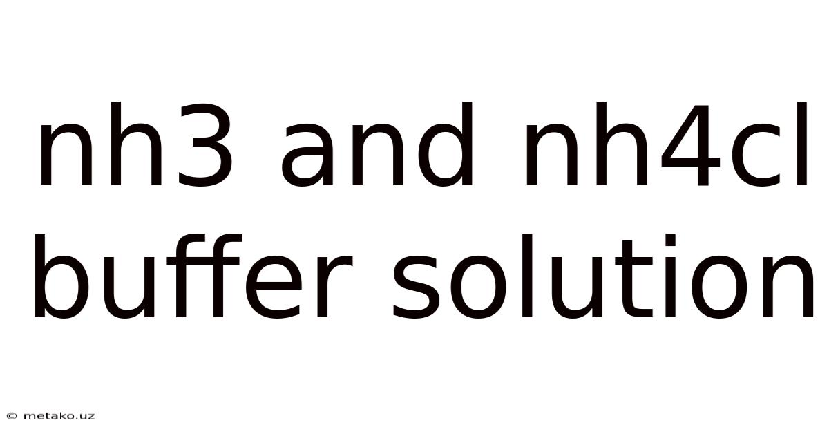 Nh3 And Nh4cl Buffer Solution