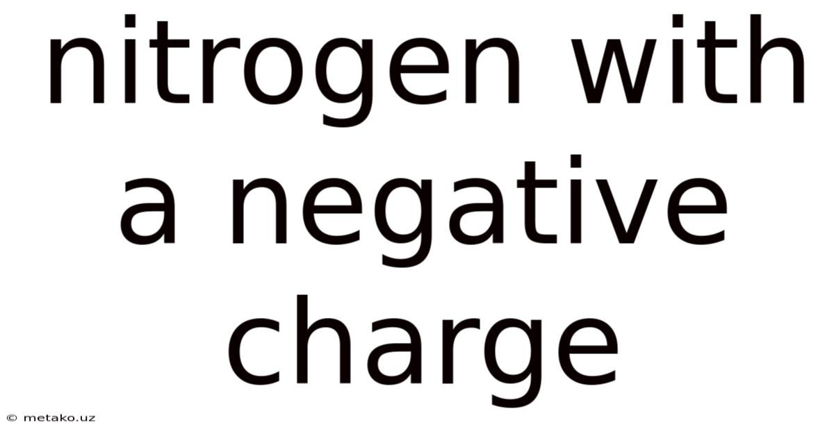 Nitrogen With A Negative Charge