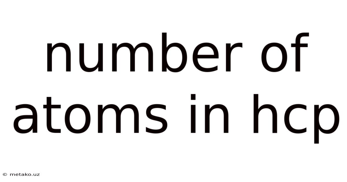 Number Of Atoms In Hcp