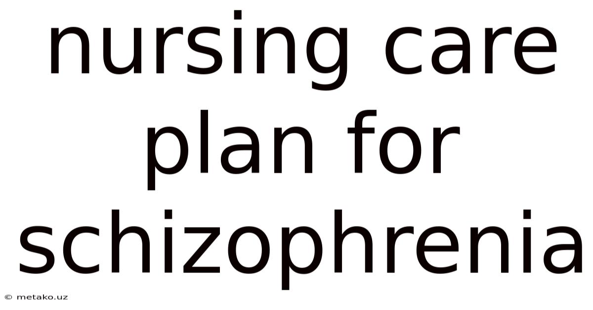 Nursing Care Plan For Schizophrenia