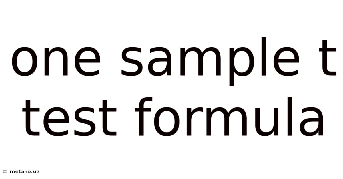 One Sample T Test Formula