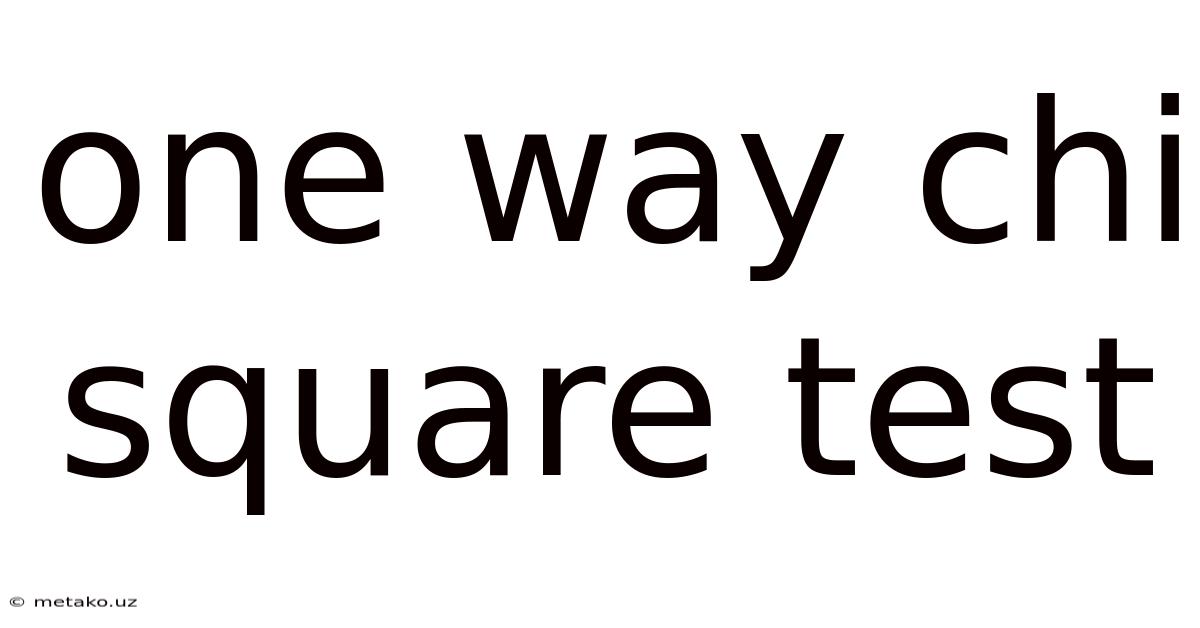 One Way Chi Square Test
