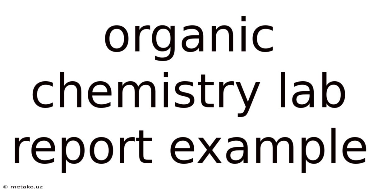 Organic Chemistry Lab Report Example