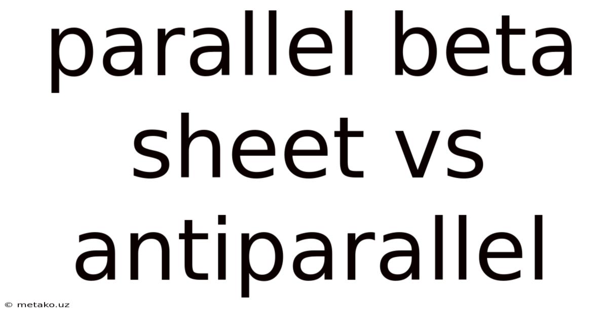 Parallel Beta Sheet Vs Antiparallel