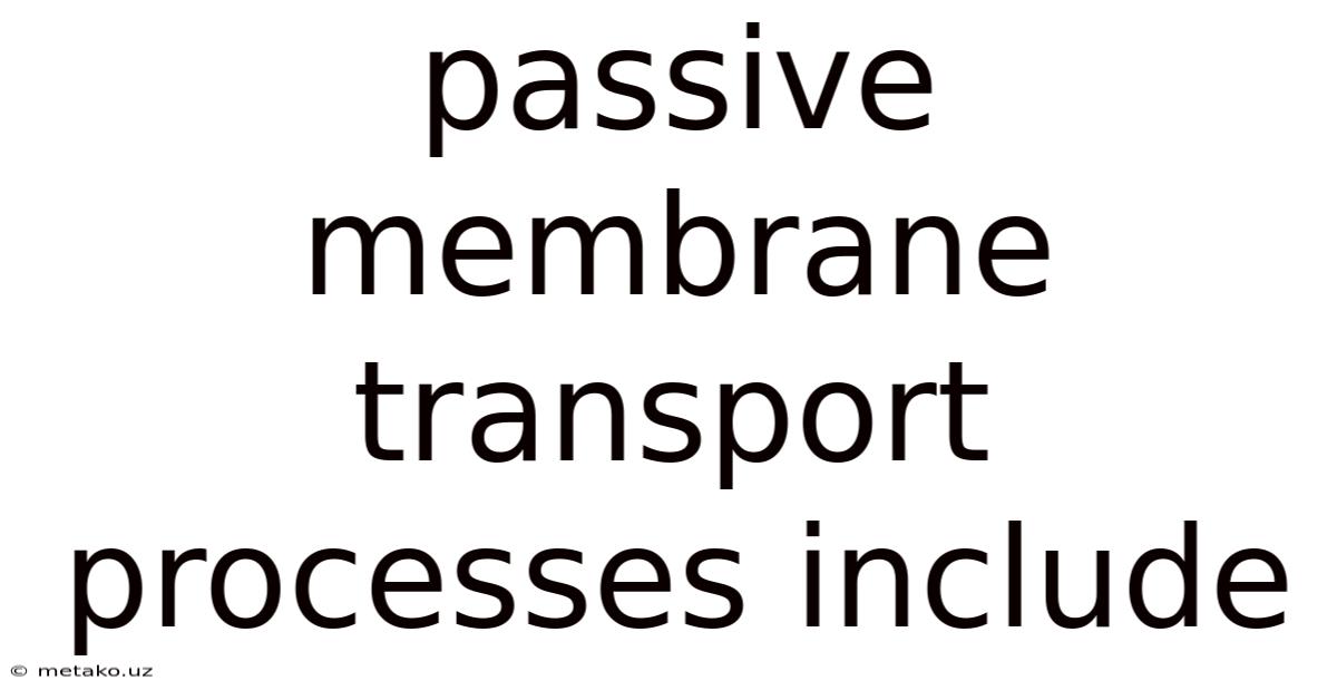 Passive Membrane Transport Processes Include