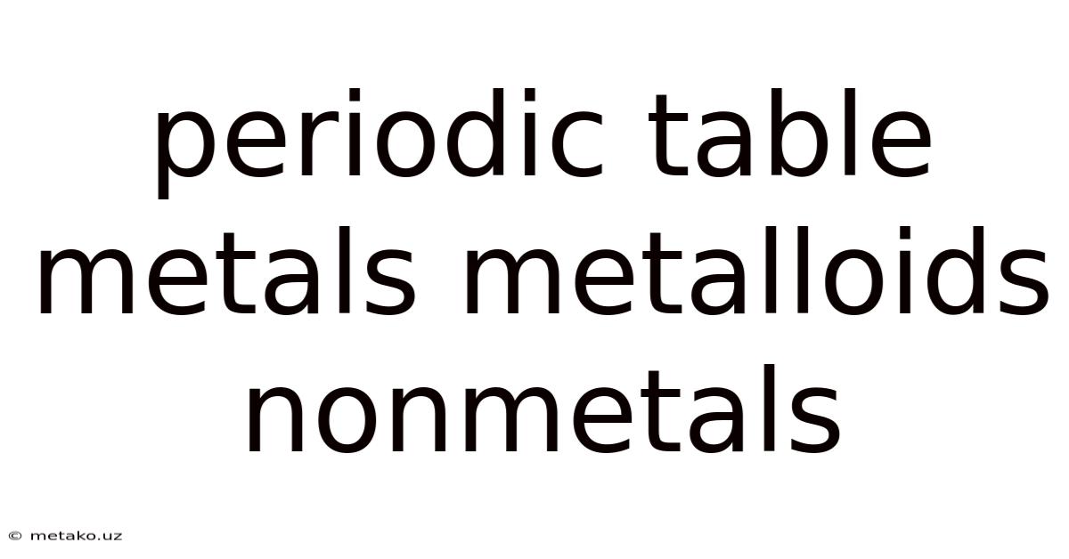 Periodic Table Metals Metalloids Nonmetals