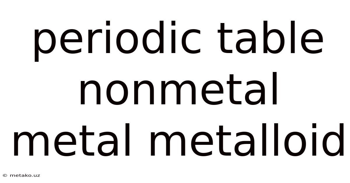 Periodic Table Nonmetal Metal Metalloid