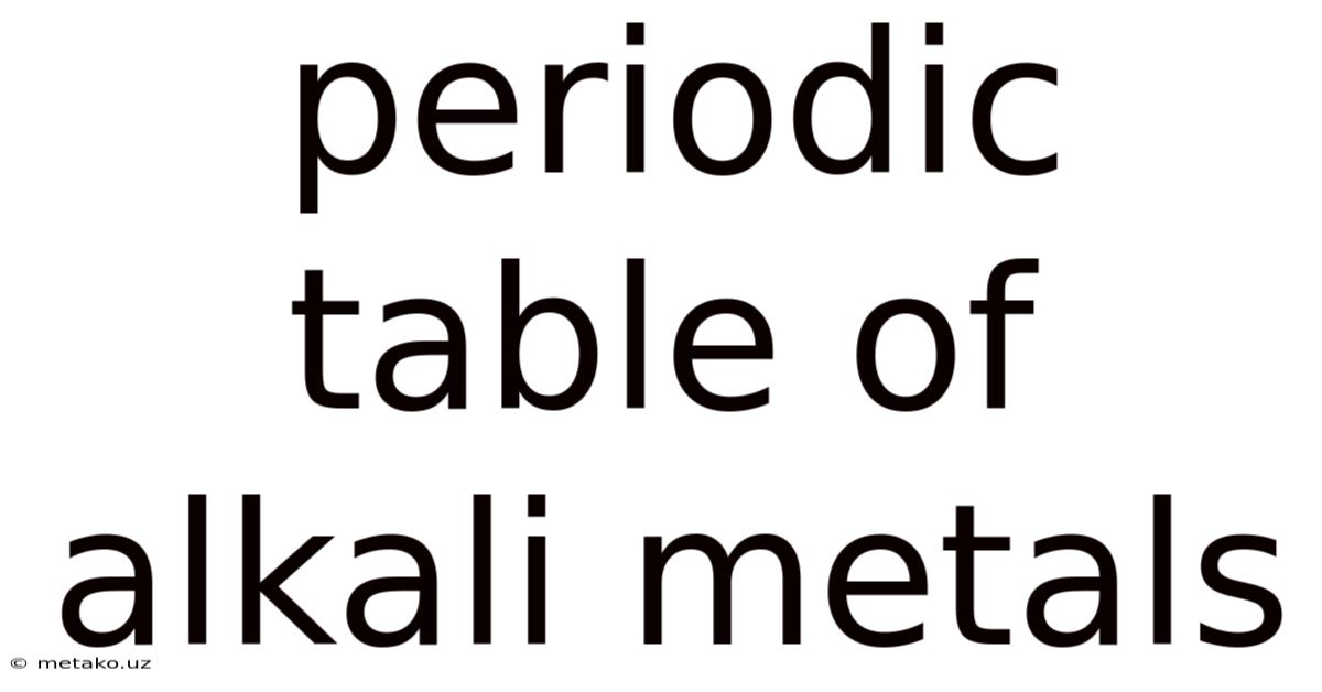 Periodic Table Of Alkali Metals