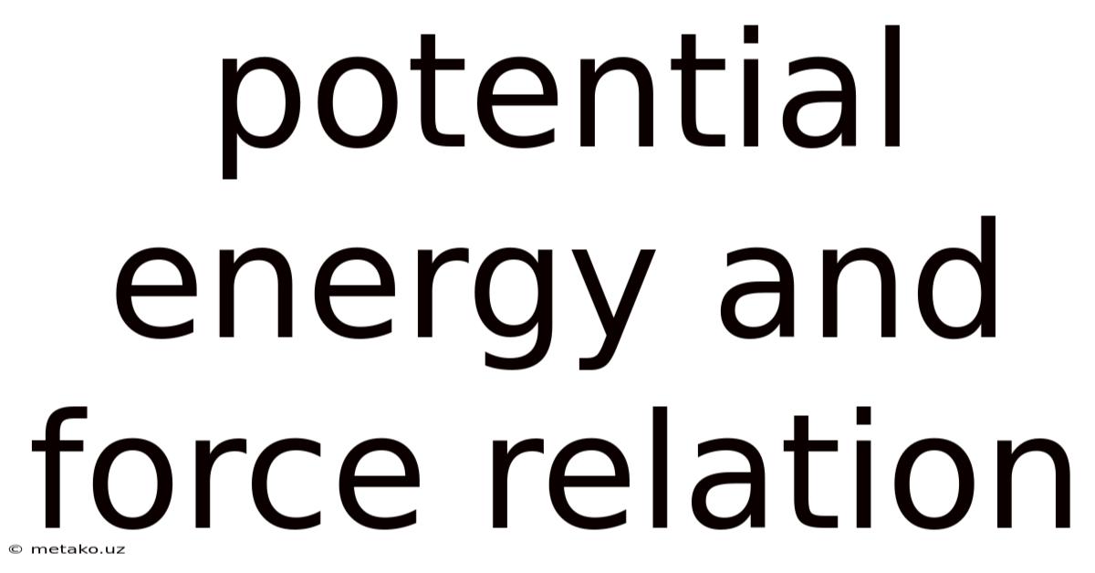 Potential Energy And Force Relation