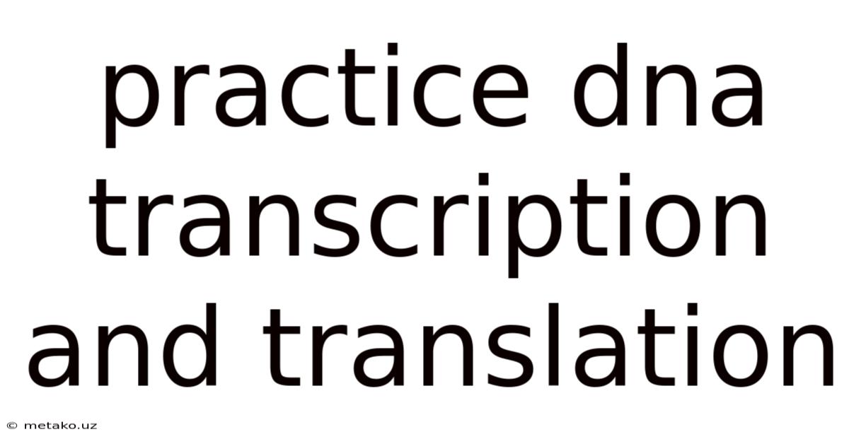 Practice Dna Transcription And Translation