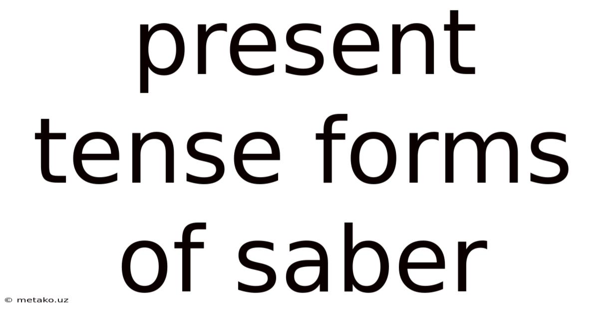 Present Tense Forms Of Saber