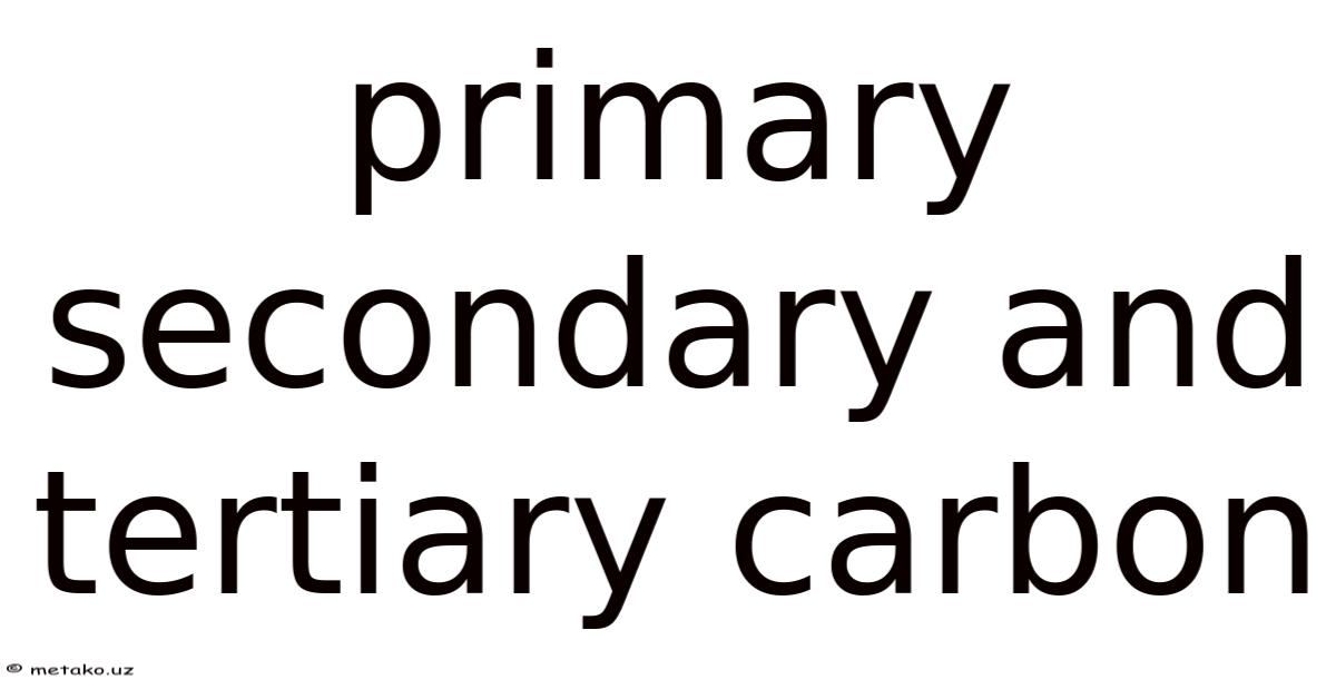 Primary Secondary And Tertiary Carbon