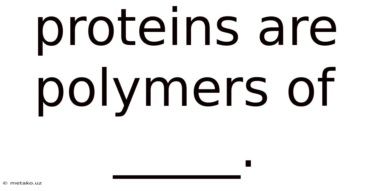 Proteins Are Polymers Of _____.