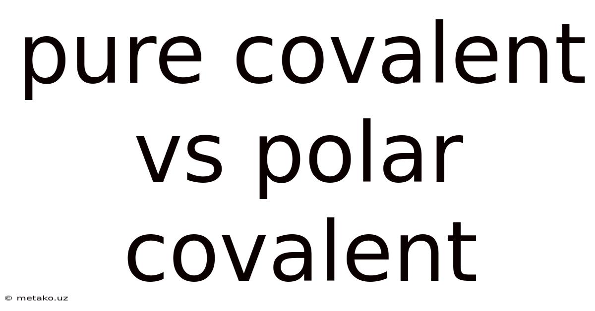 Pure Covalent Vs Polar Covalent