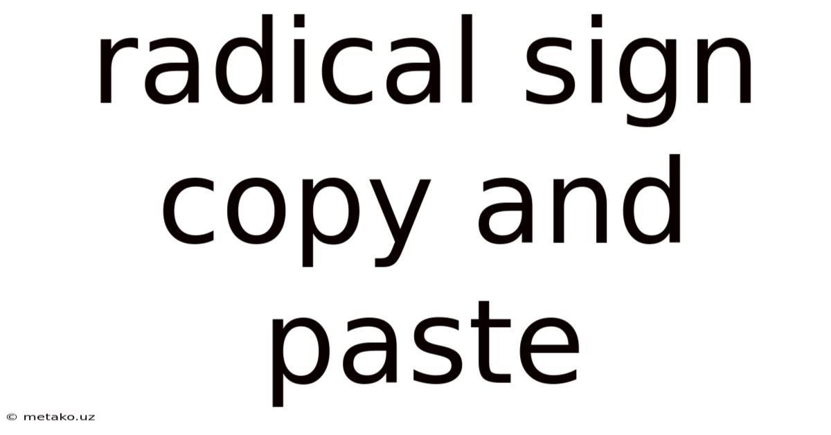 Radical Sign Copy And Paste