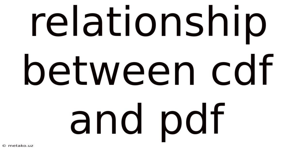 Relationship Between Cdf And Pdf