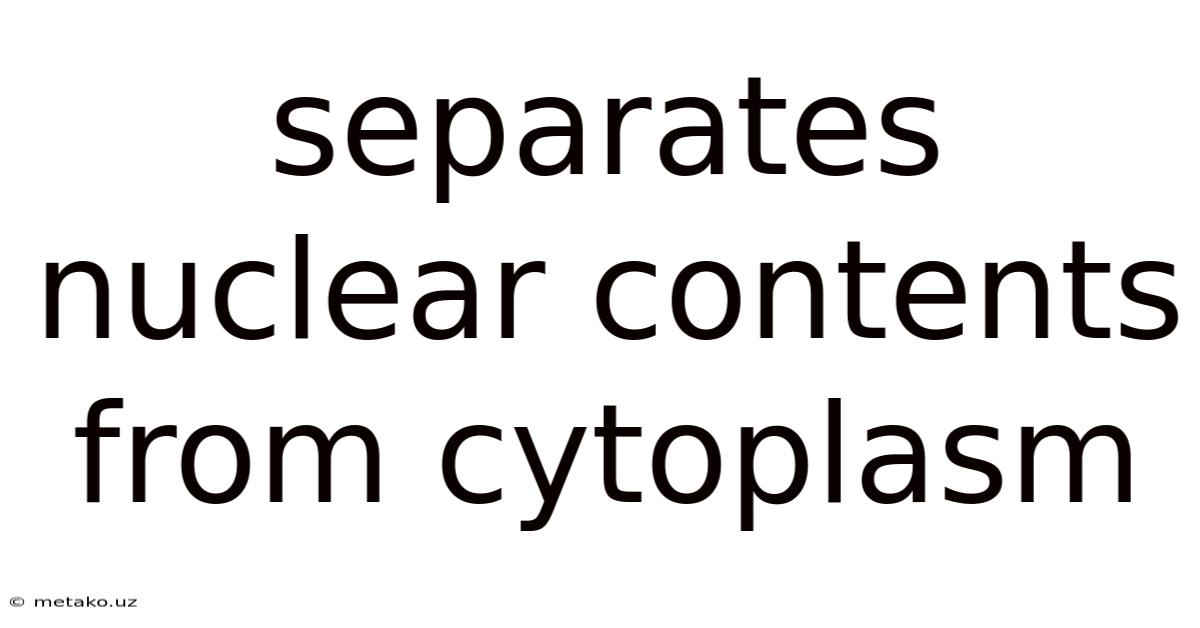 Separates Nuclear Contents From Cytoplasm