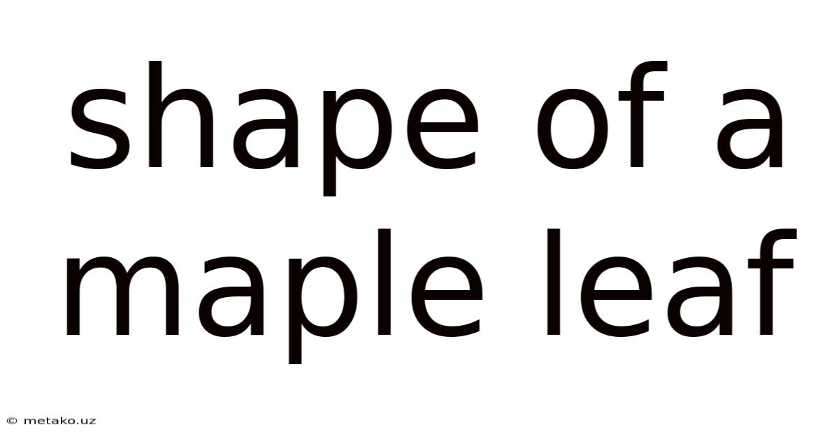 Shape Of A Maple Leaf