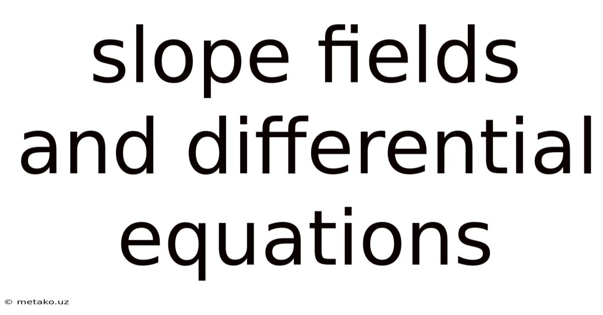 Slope Fields And Differential Equations