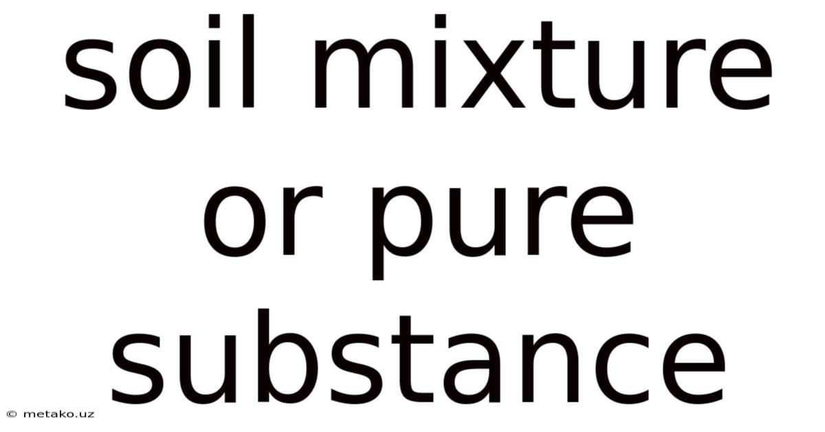 Soil Mixture Or Pure Substance