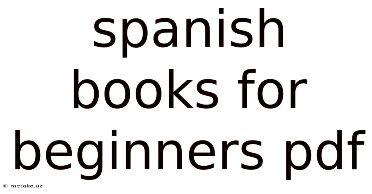 Spanish Books For Beginners Pdf
