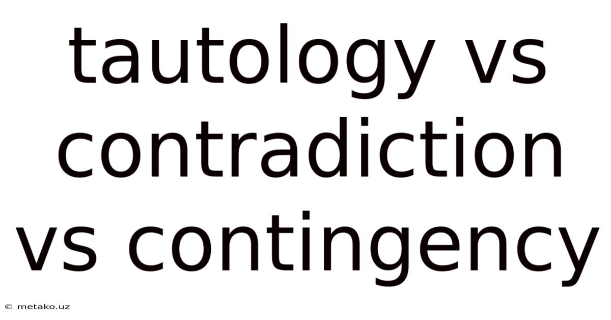 Tautology Vs Contradiction Vs Contingency