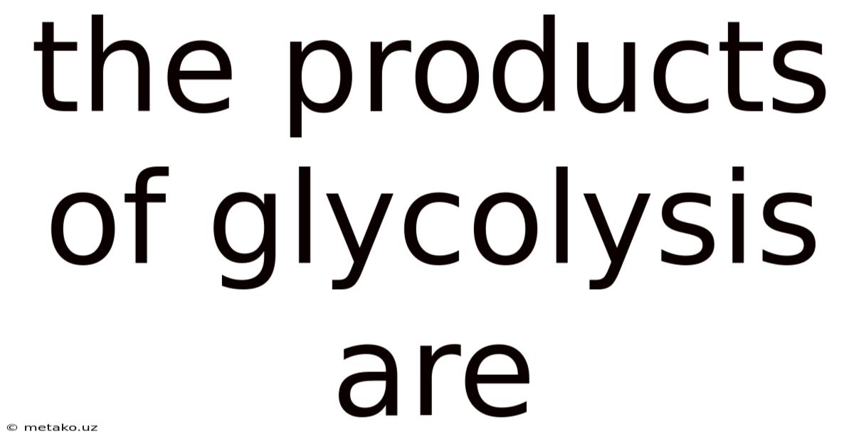 The Products Of Glycolysis Are