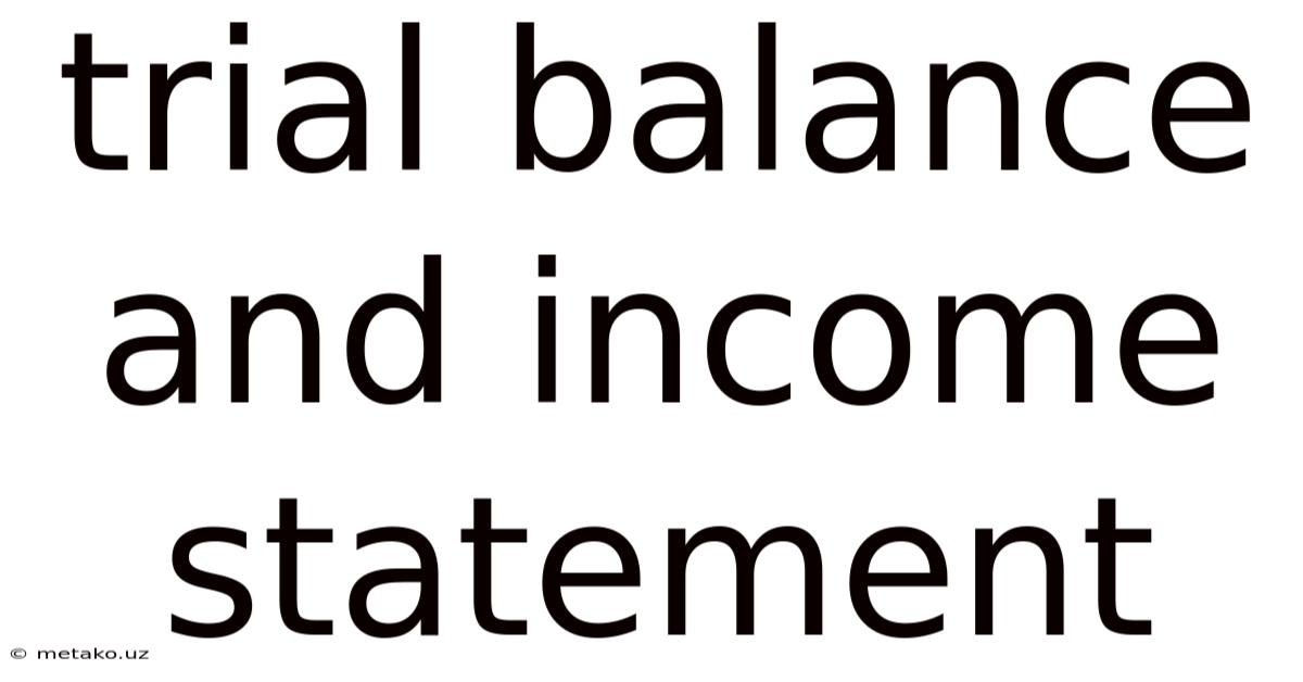 Trial Balance And Income Statement