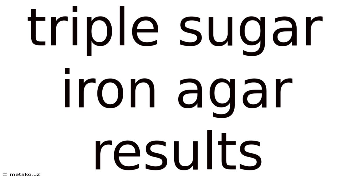 Triple Sugar Iron Agar Results